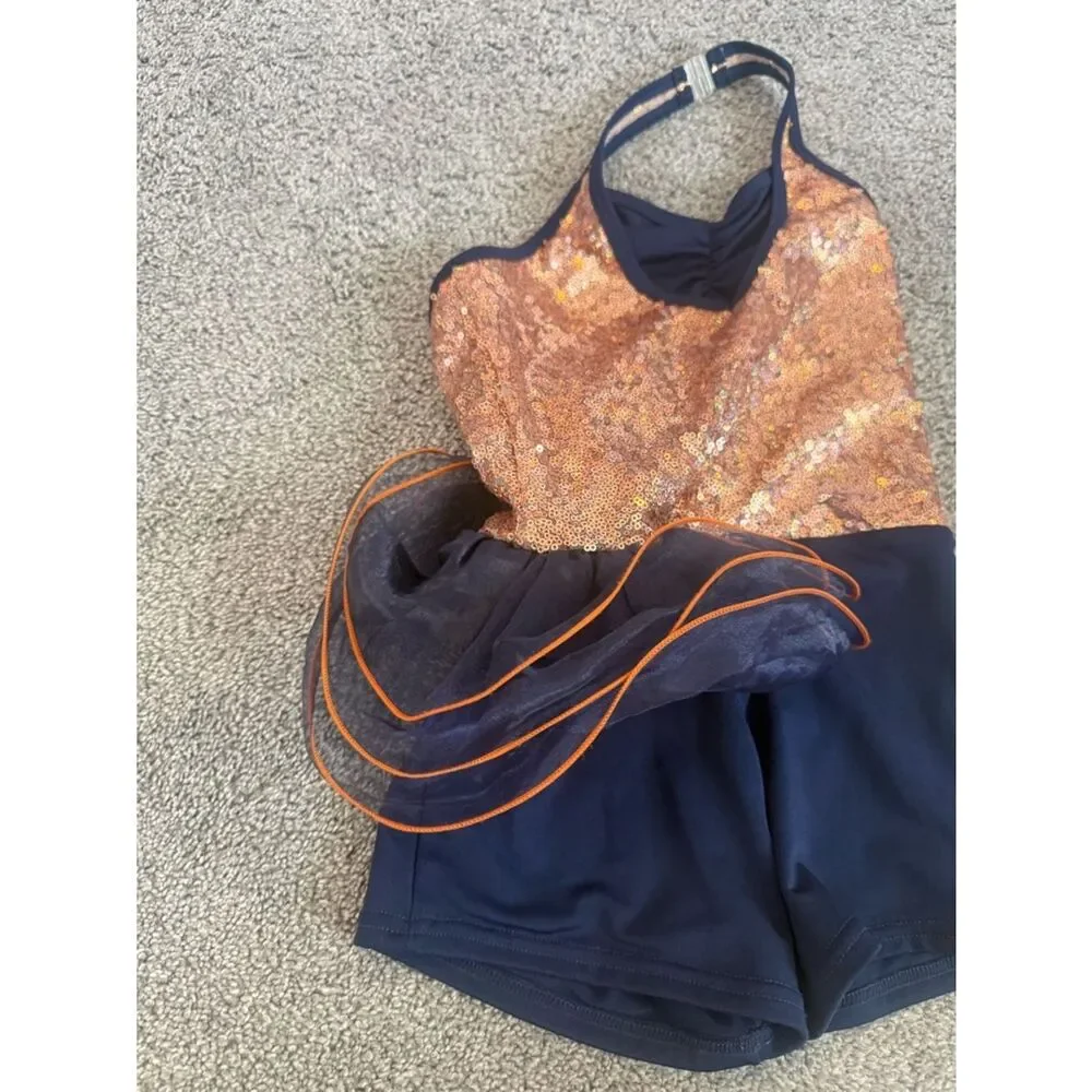 Alexandra Collection Glamorama Halter Biketard Dance Costume Sz 8
